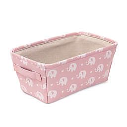 Closet Complete Elephant Canvas Diaper Caddy in Pink/White