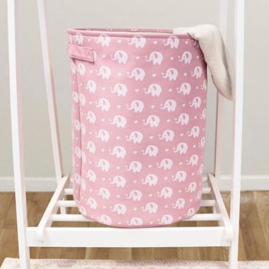 Closet Complete Pink Elephant Round Hamper. View a larger version of this product image.
