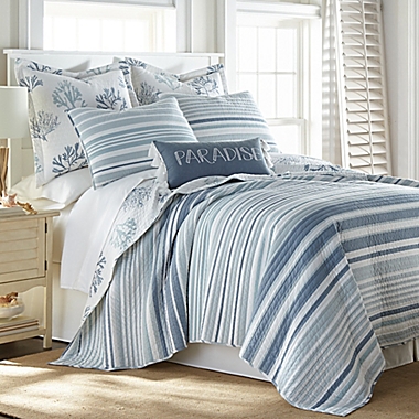 Coastal Living Truro 2-Piece Reversible Twin Quilt Set in Blue. View a larger version of this product image.