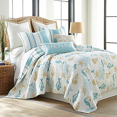 Levtex Home San Sebastian 3-Piece Reversible Full/Queen Quilt Set in Teal/Taupe. View a larger version of this product image.
