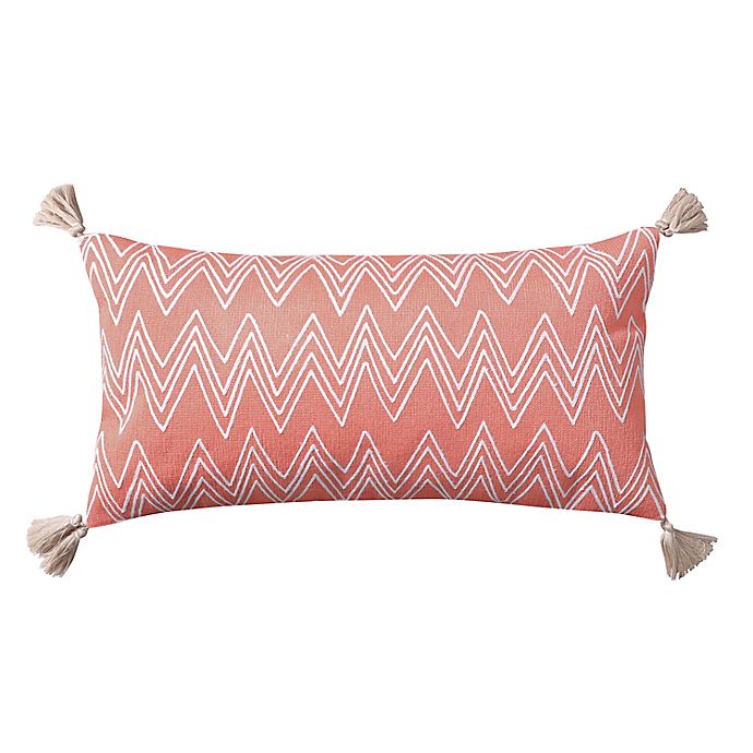 Alternate image 1 for Levtex Home Teide Chevron Oblong Throw Pillow in Coral