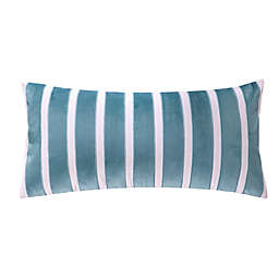 Levtex Home Lara Spa Velvet Stripe Oblong Throw Pillow in Teal