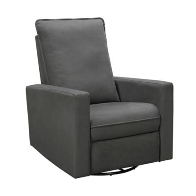 million dollar baby classic willa swivel recliner in steel grey tweed