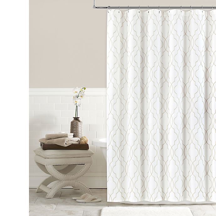 Colordrift Brianna Fret Shower Curtain, Use Shower Curtain As Window Sill
