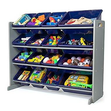 Humble Crew Newport Toy Storage Organizer with 16 Storage Bins in Navy. View a larger version of this product image.