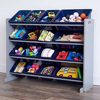 Humble Crew Newport Toy Storage Organizer with 16 Storage Bins in Navy. View a larger version of this product image.