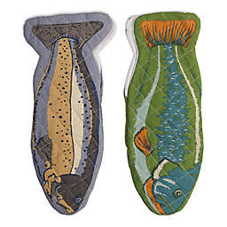 Fish Quilted Oven Mitts (Set of 2)
