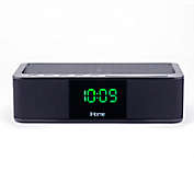 iHome&reg; Alarm Clock in Black with Wireless Charging and USB Charging
