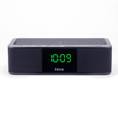 iHome&reg; Alarm Clock in Black with Wireless Charging and USB Charging. View a larger version of this product image.