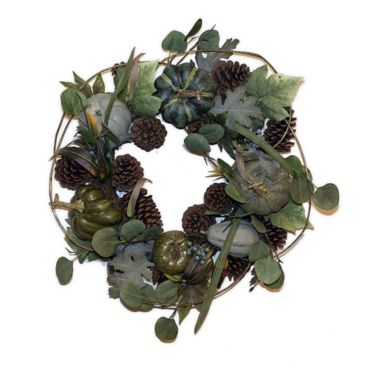 Bee &amp; Willow&trade; 26-Inch Deluxe Harvest Pumpkin Wreath in Green. View a larger version of this product image.