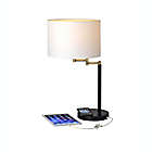 Alternate image 4 for Adesso&reg; Swing Arm Qi Wireless Charging Table Lamp in Brass/Black with Drum Shade