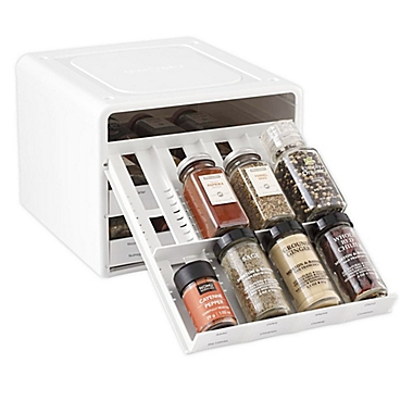 YouCopia&reg; SpiceStack&reg; 24-Bottle Adjustable Spice Rack in White. View a larger version of this product image.