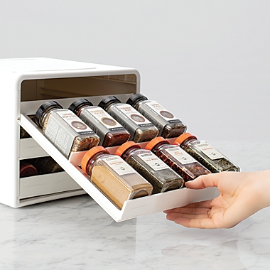 YouCopia&reg; SpiceStack&reg; 24-Bottle Adjustable Spice Rack in White. View a larger version of this product image.