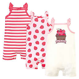 Touched by Nature Size 0-3M 3-Pack Strawbery Organic Cotton Rompers