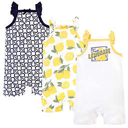 Touched by Nature Size 3-6M 3-Pack Lemon Tree Organic Cotton Rompers