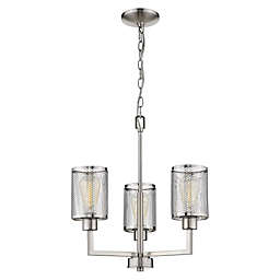 Eglo Verona 3-Light Slope Ceiling Mount Chandelier in Brushed Nickel with Metal Shades