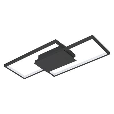 Milanius 18W LED Ceiling Wall Light Matte Black - EGLO: ETL Listed, Acrylic Diffuser, Adjustable Head Tilt