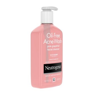 Neutrogena&reg; 9.1 oz. Oil-Free Acne Wash Facial Cleanser with Pink Grapefruit. View a larger version of this product image.