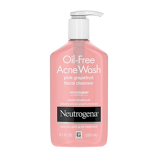 Alternate image 1 for Neutrogena® 9.1 oz. Oil-Free Acne Wash Facial Cleanser with Pink Grapefruit