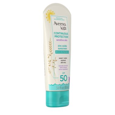 Aveeno&reg; Kids Continuous Protection&reg; 3 oz. Sweat + Water Resistant SPF 50 Sunscreen. View a larger version of this product image.