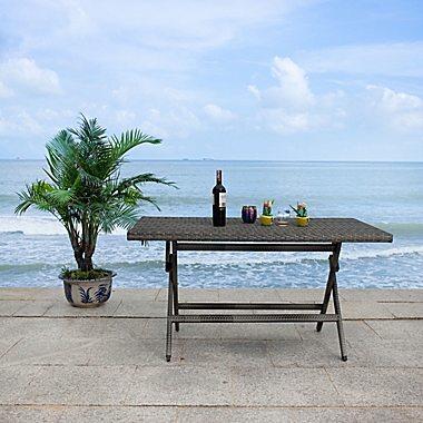 Safavieh Akita Outdoor Folding Table in Grey. View a larger version of this product image.