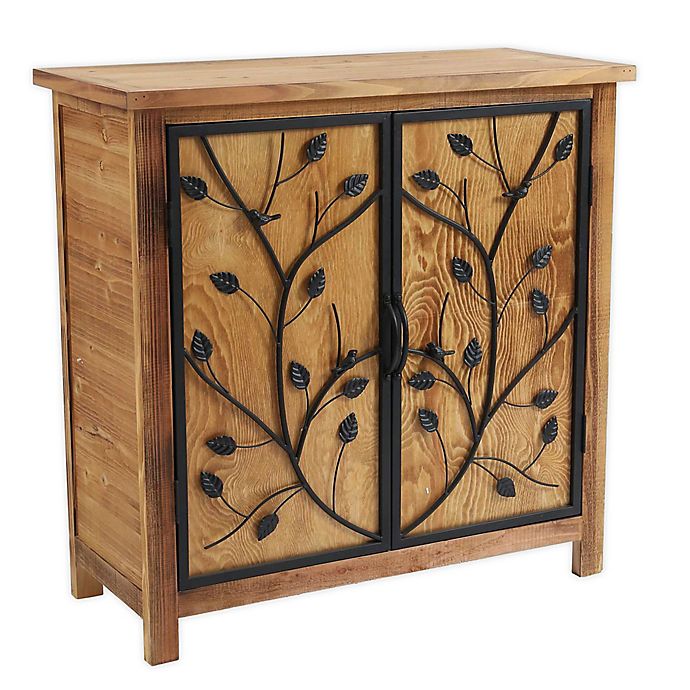 Luxen Home Pinewood Console Storage, Console Storage Cabinet