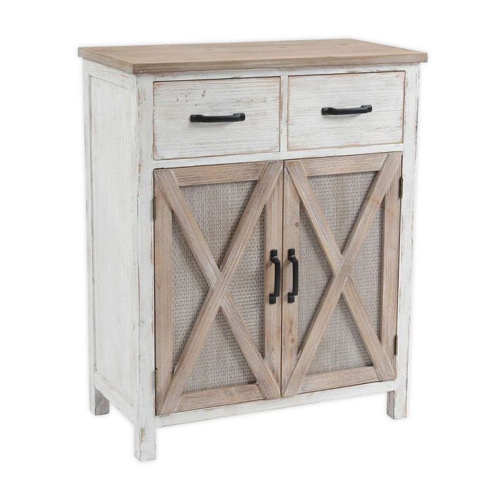 Luxen Home Rustic Wood Barn Door Storage Cabinet Bed Bath Beyond