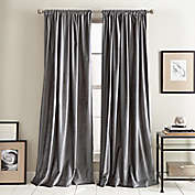 DKNY Modern Knotted Velvet 108-InchRod Pocket Window Curtain Panels in Charcoal (Set of 2)