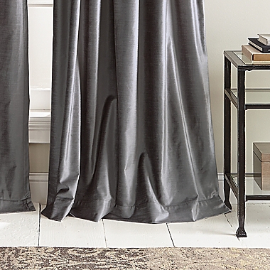 DKNY Modern Knotted Velvet 108-InchRod Pocket Window Curtain Panels in Charcoal (Set of 2). View a larger version of this product image.
