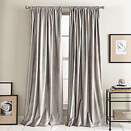DKNY Modern Knotted Velvet 96-Inch Rod Pocket Window Curtain Panels in Silver (Set of 2)