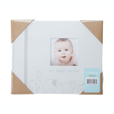 Pearhead&reg; Animals Baby Memory Book in Grey. View a larger version of this product image.