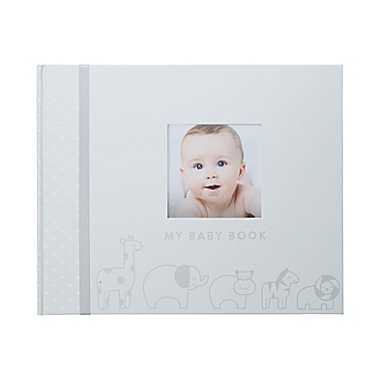 Pearhead&reg; Animals Baby Memory Book in Grey. View a larger version of this product image.