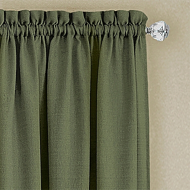 MyHome Darcy 84-Inch Rod Pocket Window Curtain Panel in Green/Camel (Single). View a larger version of this product image.