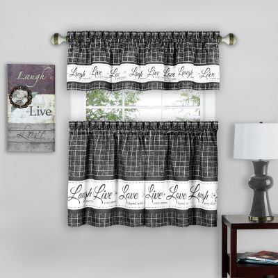 Live Love Laugh Window Curtain Tier Pair and Valance
