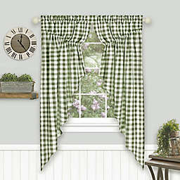 MyHome Buffalo Check 2-Pack 63-Inch Window Swag Valances in Sage