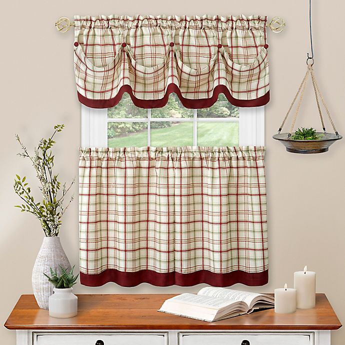 Tattersall Kitchen Window Curtain Tier, Colorful Kitchen Curtains