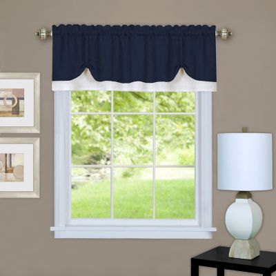 MyHome Darcy Window Valance in Navy/White