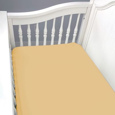 yellow fitted crib sheet