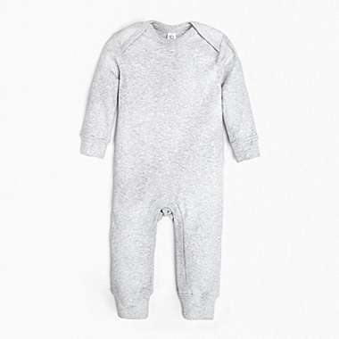 Colored Organics Size 3-6M Long Sleeve Organic Cotton Romper in Heather Grey. View a larger version of this product image.