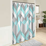 Marble Hill 72-Inch x 72-Inch Lena Shower Curtain in Aqua/Grey