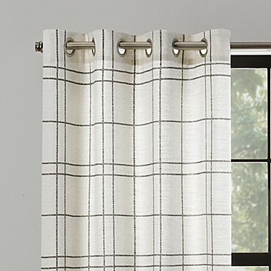 Mercantile Altura Plaid 84-inch Grommet Window Panel in Ivory (Single). View a larger version of this product image.