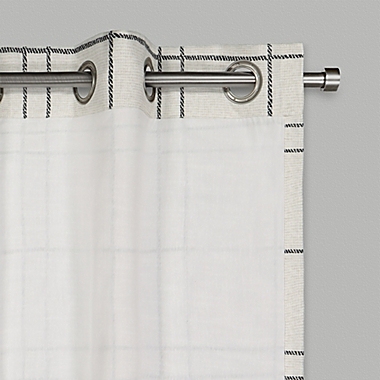 Mercantile Altura Plaid 84-inch Grommet Window Panel in Ivory (Single). View a larger version of this product image.