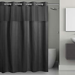 Hookless® Waffle 54-Inch x 80-Inch Stall Fabric Shower Curtain in Black