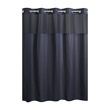 Hookless&reg; Waffle 71-Inch x 74-Inch Fabric Shower Curtain in Navy. View a larger version of this product image.