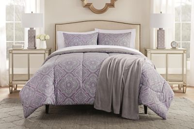 Lilly 8-Piece Queen Comforter Set in Purple