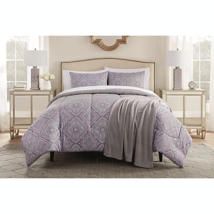 Lilly 8 Piece Comforter Set In Purple Bed Bath And Beyond Canada