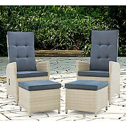 Haven All-Weather Wicker Recliners with Ottomans (Set of 2)