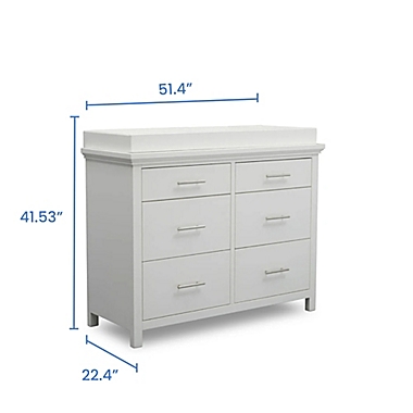 Simmons Kids Avery 6-Drawer Dresser with Changing Top in Bianca White by Delta Children. View a larger version of this product image.