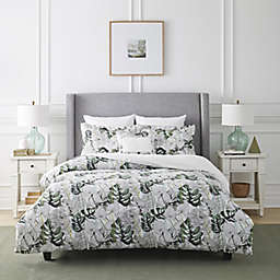 Pointehaven Monstera Combed Cotton 4-Piece Twin Comforter Set in Green