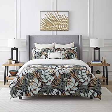 Pointehaven Tropical Nights 6-Piece Full/Queen Comforter Set in Black. View a larger version of this product image.